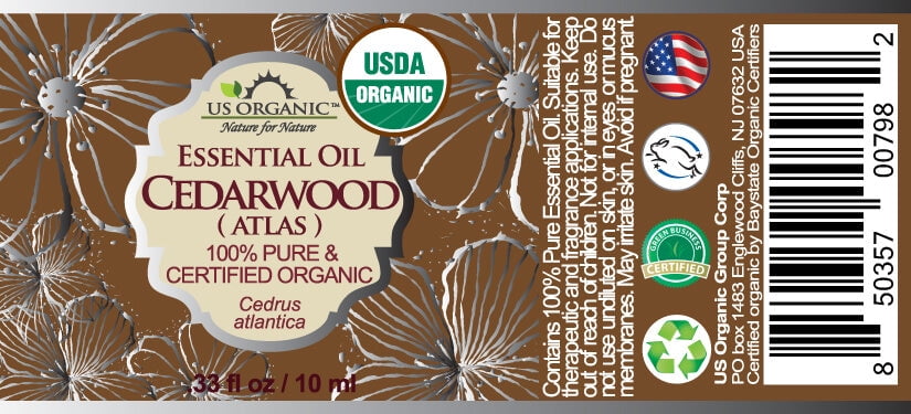 US Organic Cedarwood Essential Oil, 100% Pure Certified USDA Organic