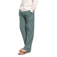 thumbnail image 2 of Zimjoy Men's Cotton Linen Pants Oversized Loose Straight Leg Pants Textured Drawstring Summer Beach Trousers with Large Pockets,Mint Green S, 2 of 6