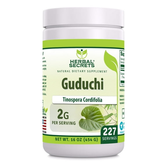 Herbal Secrets Guduchi 16oz Powder | Non-GMO | Gluten Free | Suitable for Vegetarians