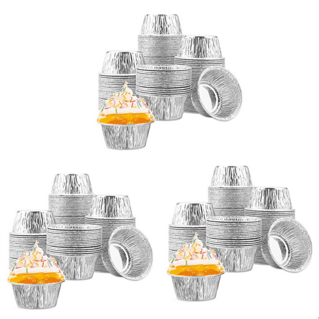 

450 Pcs Aluminum Foil Cupcake Cups Ramekin Muffin Baking Cups Disposable Muffin Liners Ramekin Holders Cups