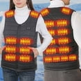 thumbnail image 4 of Womens and Mens Heated Vest Unisex Zipper Press 2 Control Heating Jacket Heated USB Charging Version Solid Color Vest Tops Winter Warm Vest Tops Thermal Trendy Jackets Zip Up Vest Tops, 4 of 9