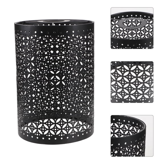 PENIKOKO Black Cylindrical Iron Lamp Shade for Ceiling Light, Eye Design, 11.4 x 5.7 x 5.7 Inches, 1 Pack