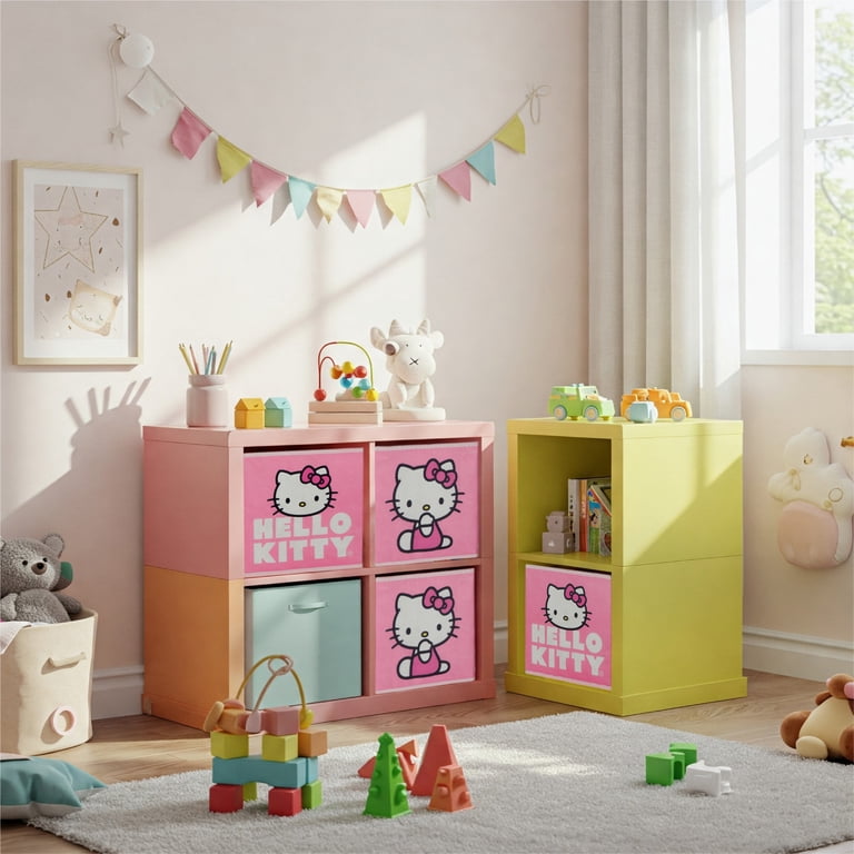 Hello Kitty Kids' Toy Storage Cubes, 4-Pack, 10