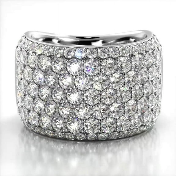 Ember Jewelry 2.77 Ct Round Cut Excellent Ring For Women's - 14K White Gold Plated Wedding Anniversary Rings - Multi Moissanite Wedding Ring - A Beautiful Expression of Your Love