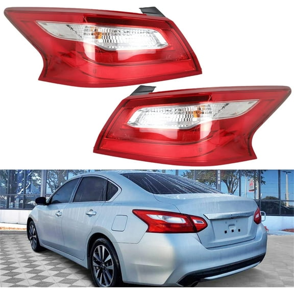 SHZAITOR Rear Brake Tail Lights Assembly Replacement for 2016-2018 Nissan Altima Red Lens Driver and Passenger Side Outer Tail Lamps 265509HS0A 265559HS0A