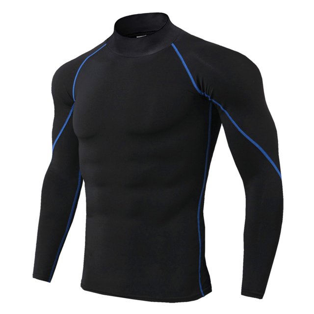 Men's Breathable Sports Base Layer Top - Long Sleeve, Quick-Drying, Slim Fit for Fitness & Winter Wear