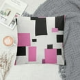 thumbnail image 2 of JEUXUS  Geometric Throw Pillow Cover,Modern Square Pillow Cover Pink White Black Grey Cushion Cover,3D Ombre Abstract Artwork Accent Pillow Case Living Room Decor, 2 of 5