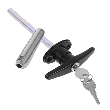 HEMOTON Garage Door T Handle Lock with Key 1 Set Barn Door Handle Lock for Gates Commercial Door Handle Lock Gate Lock Handle