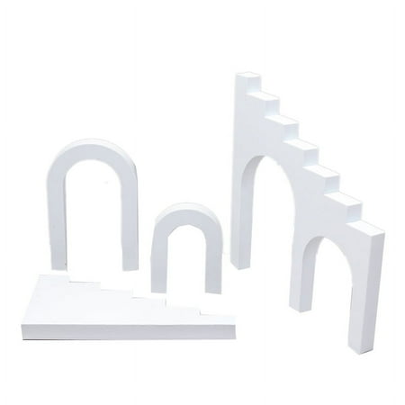 Photography Props Blocks Hard Foam Geometric Shapes for Jewelry Cosmetic Flat Lay Photo Shooting White Ladder Combination