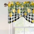 thumbnail image 4 of Tie Up Valance for Windows Floral Lemon Curtains Valances Rod Pocket Valance Window Treatments Fruit Eucalyptus Leaf Branch Black Plaid Balloon Curtains for Kitchen Living Room Bedroom 54x18 Inch, 4 of 9
