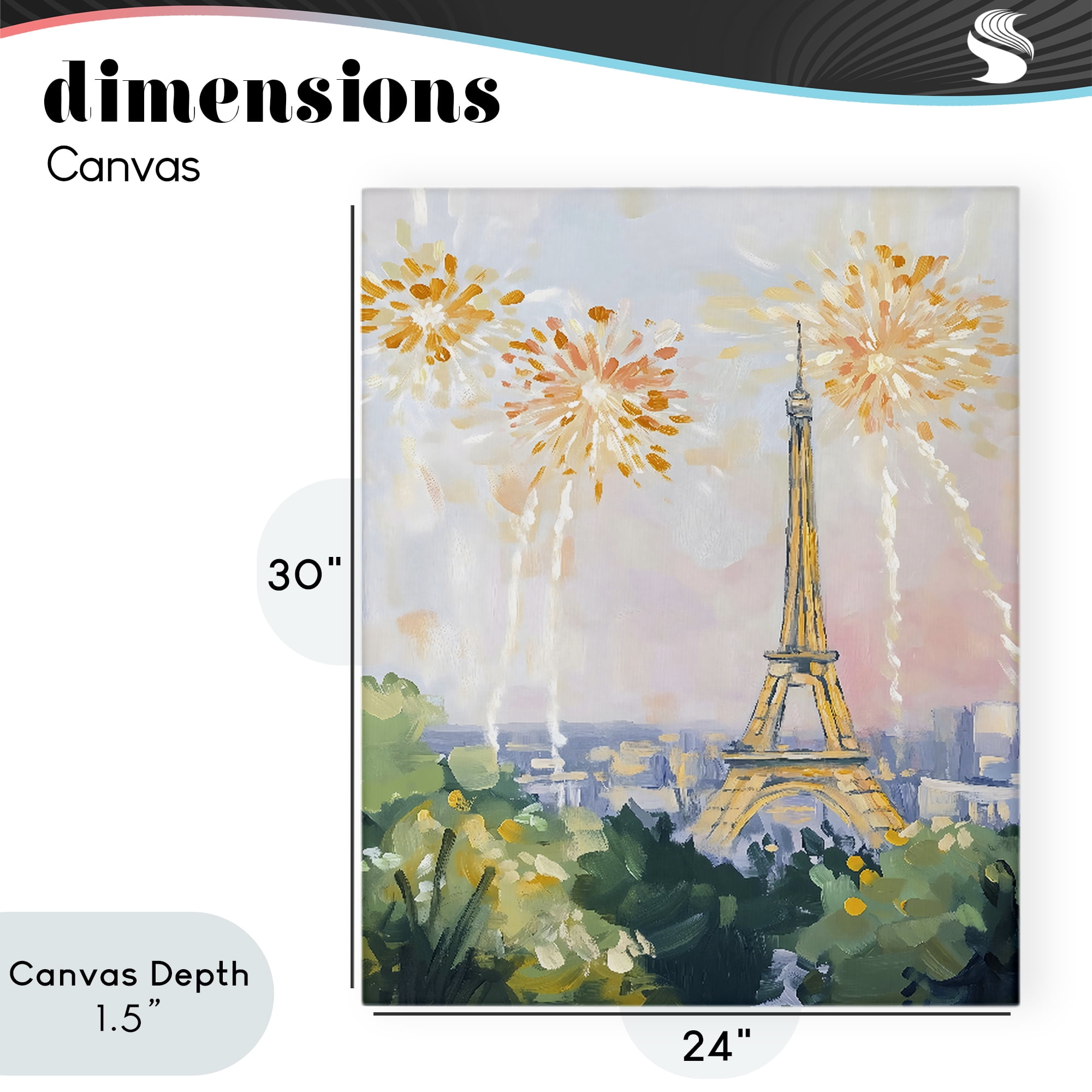 Stupell Industries Fireworks in Paris Canvas Wall Art, design by The Prints Vibe