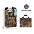 thumbnail image 2 of Yayeee Freestanding Laundry Hamper with Handle Collapsible Large Storage Basket for Clothes, Cows and Flowers, 2 of 7