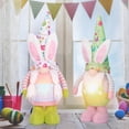 thumbnail image 3 of GPU Gnomo de Pascua, decoración hecha a mano, conejito de primavera, luz Led, Tomte sueco, adorno de felpa para vacaciones, figuras de conejo, 3 of 5