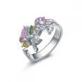 thumbnail image 1 of Silver Ring Unicorn Ring With Rhinestones Adjustable Opening Cartoon Xmas NICEGOU High quality, 1 of 4