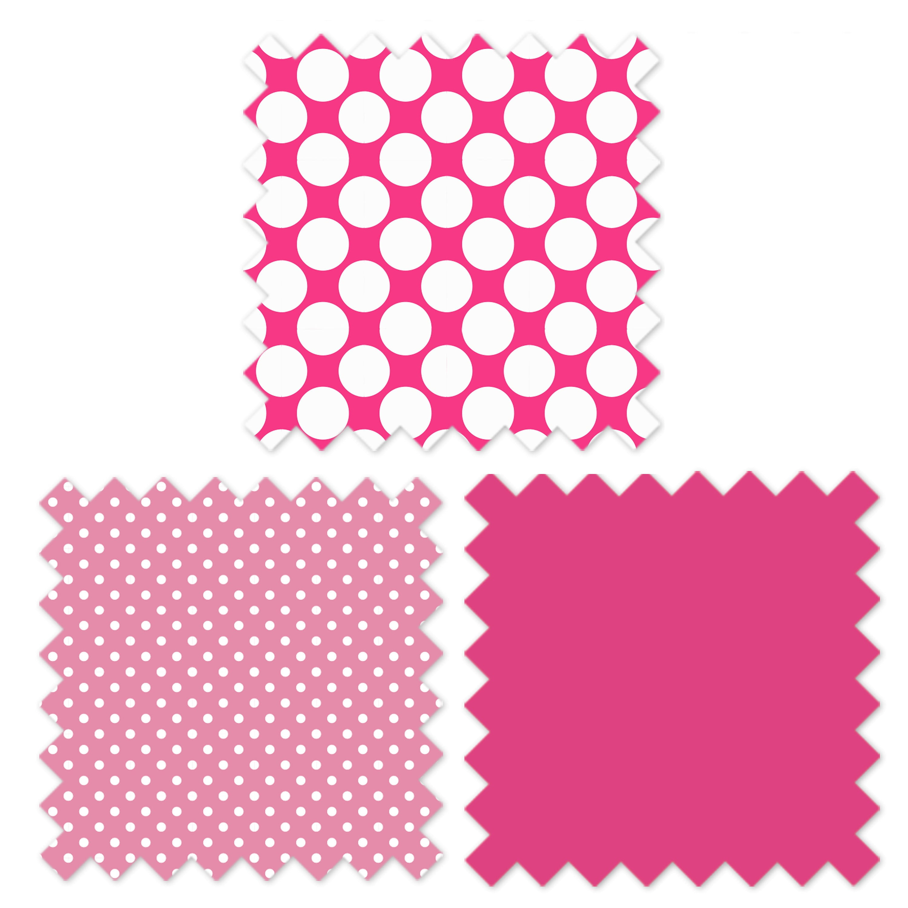 Bacati - Mix N Match Ikat Chevron/Dots Pink Fuchsia Musical Baby Crib Mobile