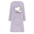 thumbnail image 6 of yillto Womens Nightshirts Sherpa Fleece Long Sleeve Nightdress Soft Comfy Loungewear Sleepwear Nightgowns, 6 of 7