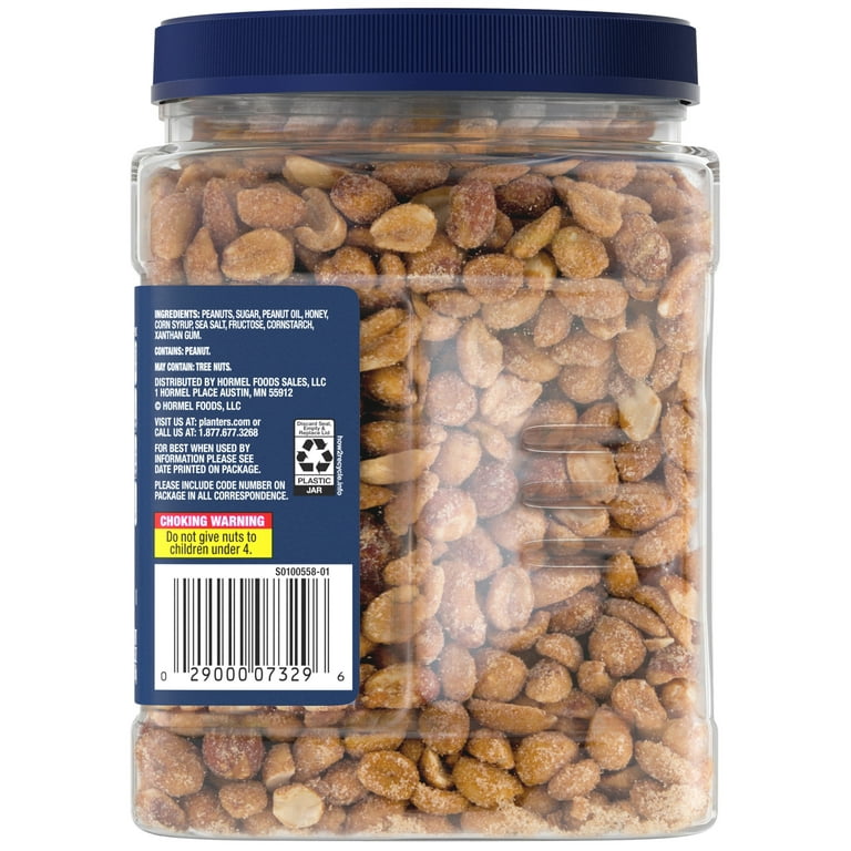 PLANTERS Honey Roasted Peanuts, Sweet and Salty Snacks, Plant