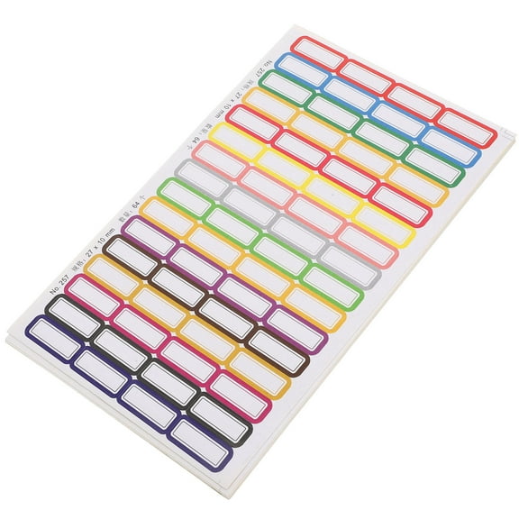 Masteelf 20 Sheet Name Tags Stickers With Colorful Border Self-Adhesive Name Tags Blank Writing Name Tags For Clothes Bottle For Home Office School