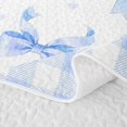 thumbnail image 5 of Manfei Light Blue Bows Checkered Print Bed Spread Queen for Girls, Cute Ribbon Bows Queen Coverlet Set, 5 of 7