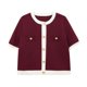 thumbnail image 3 of HH TRAF Otoño Mujer Elegante Suéter Tops 4-color Cuello redondo Manga corta Bolsillo Un Solo Pecho Mujer Casual Tejido Abrigo Mujer, 3 of 5