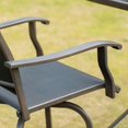 thumbnail image 3 of Demifill Set of 2 Outdoor Swivel Bar Stools with Armrests, Bar Height Patio Chairs with Steel Frame for Yard, Patio, Black, 3 of 11