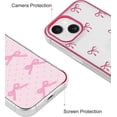 thumbnail image 3 of Compatible with iPhone XR Bow Phone Case, Cute Clear Pink Ribbon Bowknot Pattern Aesthetic Soft TPU Transparent Cases Full Camera Protective Phone Cover for Women Girly - Pink, 3 of 14