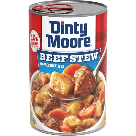 DINTY MOORE Beef Stew with Potatoes & Carrots, Shelf-Stable, 10 grams Protein Per Serving, 15 oz Steel Can