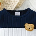 thumbnail image 6 of 0-3 Months Infant Newborn Baby Boy Clothes Fall Winter Outfits Casual Outfit Infant Long Sleeve Color Blocking Rompers Jogger Pants Sets Todddler Boys Winter Clothes,Navy, 6 of 9