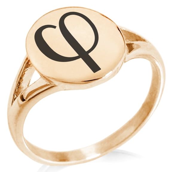 Stainless Steel Golden Ratio Mathematical Minimalist Oval Top Polished Statement Signet Ring