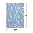 thumbnail image 6 of JOOJA Knit Throw Blanket Super Soft Cozy Leaf Blanket for Bed Couch, 50"x60", Blue, 6 of 6