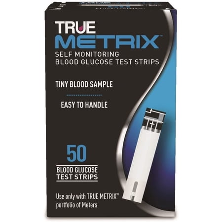 True Metrix Self Monitoring Blood Glucose System Tiny Blood sample Test Strips 50 ct
