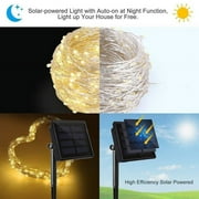 Qishi 33 feet Solar Powered 8 Modes Waterproof LED Fairy Lights,100LED