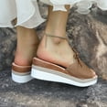 thumbnail image 4 of Wowcloth Women's Fashion Casual Wedge Heel Slides - Openwork Style Slip-On with Breathable Comfort for Spring Summer Everyday Wear,Plus Size, 4 of 9