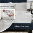 thumbnail image 3 of Superior 4-Piece Cotton Linen Blend Silver Sheet Set, Queen, 3 of 5