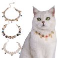 thumbnail image 4 of Pet Necklace - Stylish Adjustable Cat Collar - Delicate Bead Faux Pearl Rhinestone Decorations - Dog Neck Circle - Pet Jewelry, 4 of 8