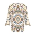 thumbnail image 5 of IROINNID Reduced Polyester Long Sleeve T Shirt for Women Daily Summer Slot Neck Print T-shirt Blouse,Yellow, 5 of 5