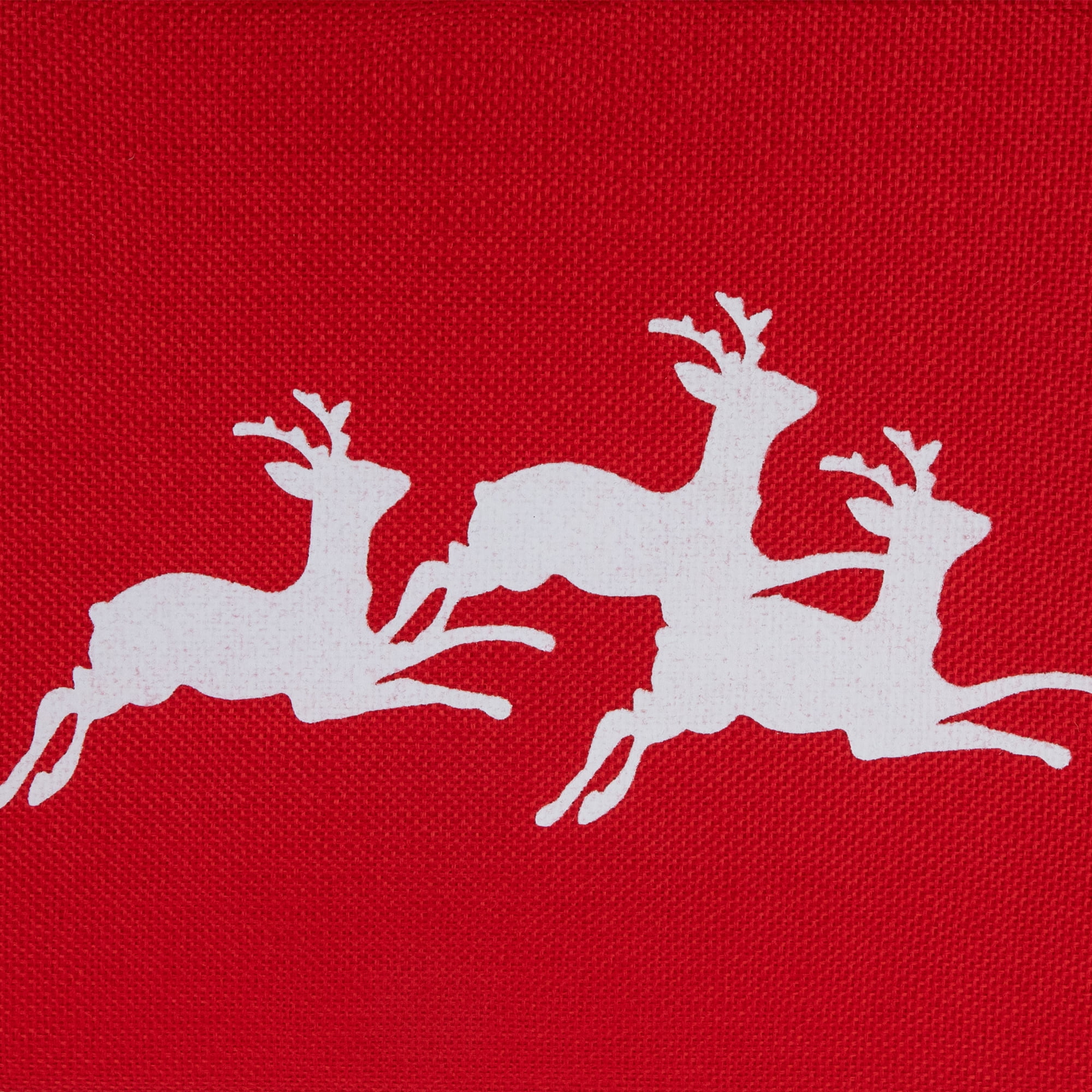 Northlight 26" Red Burlap with Reindeer Hexagonal Christmas Tree Collar