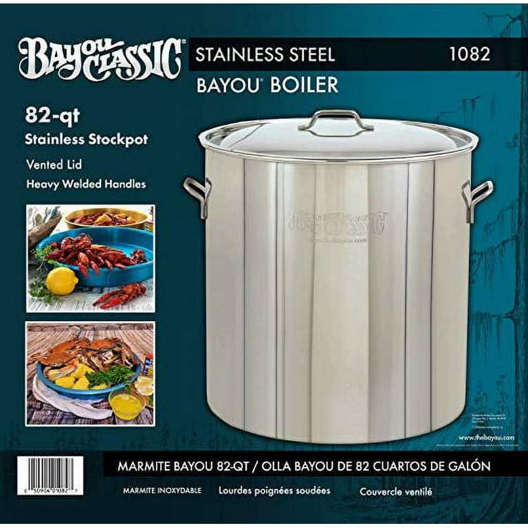 Bayou Classic 44-Quart Stainless Steel Stock Pot and Basket in the