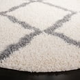 thumbnail image 4 of SAFAVIEH Dallas Logan Geometric Shag Area Rug, Ivory/Grey, 10' x 10' Round, 4 of 7