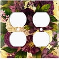 thumbnail image 3 of Metal Light Switch Plate Outlet Cover Purple White Rose Wallpaper ROS018, 3 of 13