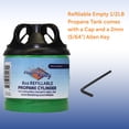 thumbnail image 4 of Flame King FK-0.5LB-2 Refillable Empty Propane Cylinder Tank for Small Propane Lamps, Lanters and Camp Stoves (2-pack), 4 of 10