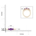 thumbnail image 4 of ANGARA Vintage Style Three Stone Natural Amethyst Wedding Band in Rose Gold for Women | February Birthstone, Anniversary, Jewelry Gift for Women | Natural Amethyst Engagement Ring (Ring Size - 6.5), 4 of 7