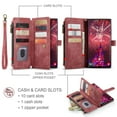thumbnail image 5 of for Samsung Galaxy S22 Ultra Case Wallet for Women and Men, Samsung Galaxy S22 Ultra Case, PU Leather Magnetic Flip Strap Wristlet Zipper Card Holder Wallet Business Phone Cover for S22 Ultra, Red, 5 of 10