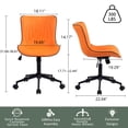 thumbnail image 4 of YOUNIKE Modern Office Chair with Wheels Adjustable Ergonomic Desk Task Chair in Mid-Back Orange PU Design, 4 of 9