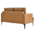 thumbnail image 4 of Modway Evermore Modern Style Vegan Leather and Metal Loveseat in Tan, 4 of 8