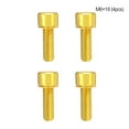 thumbnail image 4 of Maoww 4 Pieces Disc Brake Fixing Blot Modified Component Universal Titanium Alloy Crank Arm Screw Replacements Braking Clamp Fixator Golden M6x18, 4 of 7
