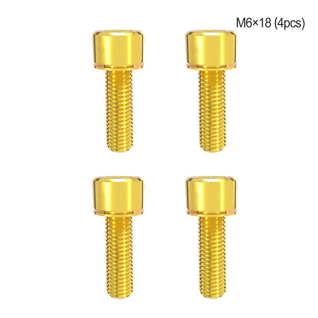 4 Pieces Disc Brake Fixing Blot Modified Component Universal Titanium Alloy Crank Arm Screw Replacements Braking Clamp Fixator Golden M6x18