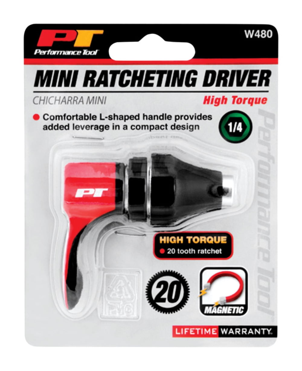 Performance Tool High Torque Ratcheting Screwdriver 1 pc. - Total Qty: 6; Each Pack Qty: 1