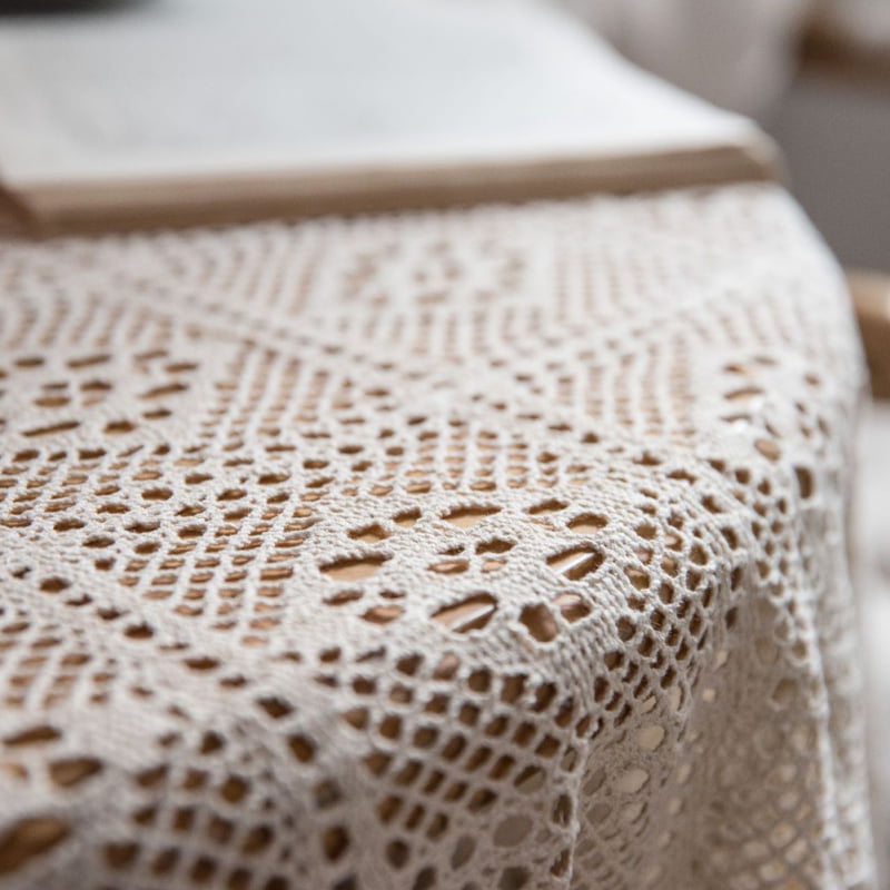 American Country Lace Tassel Crochet creux Nappe Table Cover Rectangle