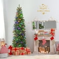 thumbnail image 4 of Gymax 6FT Hinged Pre-lit Christmas Slim Pencil Tree w/ 10 Lighting Modes & 648 Tips, 4 of 10